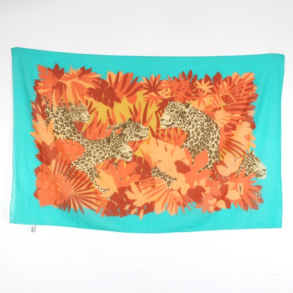 YSL Rare Vintage Leopard Scarf